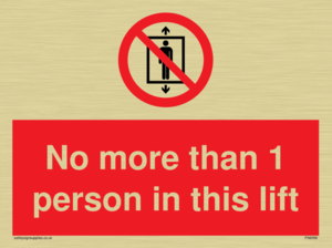 PA6099: No more than 1 person in this lift