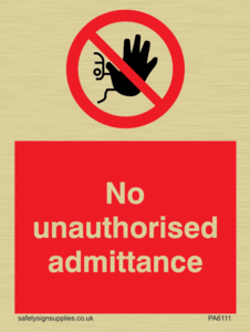 PA6111: No unauthorised admittance