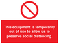 PA6162: This equipment is temporarily out of use to allow us to preserve social distancing.