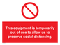 PA6162: This equipment is temporarily out of use to allow us to preserve social distancing.