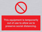 PA6162: This equipment is temporarily out of use to allow us to preserve social distancing.