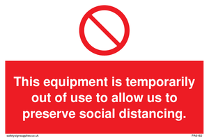PA6162: This equipment is temporarily out of use to allow us to preserve social distancing.