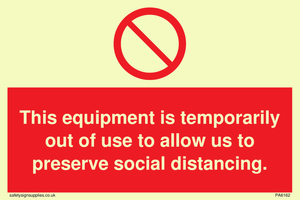PA6162: This equipment is temporarily out of use to allow us to preserve social distancing.