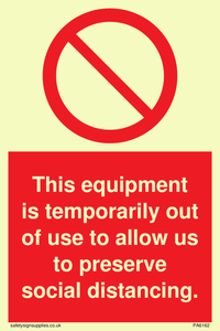 PA6162: This equipment is temporarily out of use to allow us to preserve social distancing.