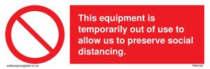 PA6162: This equipment is temporarily out of use to allow us to preserve social distancing.