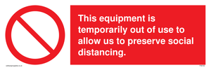 PA6162: This equipment is temporarily out of use to allow us to preserve social distancing.