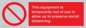 PA6162: This equipment is temporarily out of use to allow us to preserve social distancing.