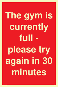 PA6191: The gym is currently full - please try again in 30 minutes