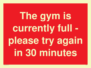 PA6191: The gym is currently full - please try again in 30 minutes