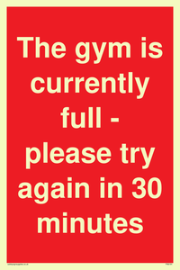 PA6191: The gym is currently full - please try again in 30 minutes