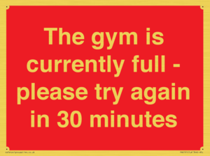 PA6191: The gym is currently full - please try again in 30 minutes