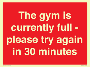 PA6191: The gym is currently full - please try again in 30 minutes