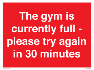 PA6191: The gym is currently full - please try again in 30 minutes