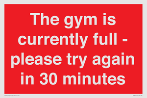 PA6191: The gym is currently full - please try again in 30 minutes