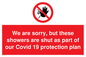 PA6213: We are sorry, but these showers are shut as part of our Covid 19 protection plan