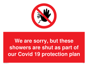 PA6213: We are sorry, but these showers are shut as part of our Covid 19 protection plan