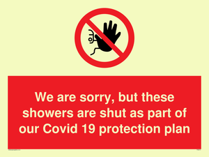PA6213: We are sorry, but these showers are shut as part of our Covid 19 protection plan