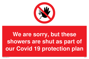 PA6213: We are sorry, but these showers are shut as part of our Covid 19 protection plan