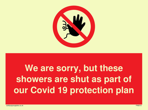PA6213: We are sorry, but these showers are shut as part of our Covid 19 protection plan