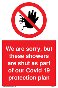 PA6213: We are sorry, but these showers are shut as part of our Covid 19 protection plan