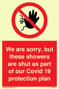 PA6213: We are sorry, but these showers are shut as part of our Covid 19 protection plan