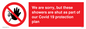 PA6213: We are sorry, but these showers are shut as part of our Covid 19 protection plan