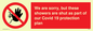 PA6213: We are sorry, but these showers are shut as part of our Covid 19 protection plan