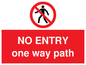 PA6229: NO ENTRY one way path