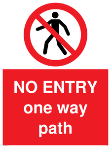 PA6229: NO ENTRY one way path