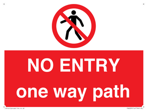 PA6229: NO ENTRY one way path