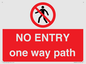 PA6229: NO ENTRY one way path