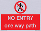 PA6229: NO ENTRY one way path