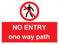 PA6229: NO ENTRY one way path