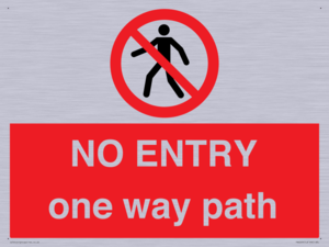 PA6229: NO ENTRY one way path