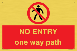 PA6229: NO ENTRY one way path