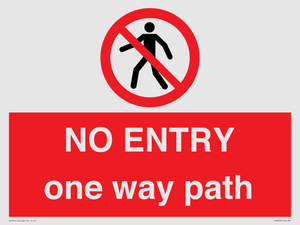 PA6229: NO ENTRY one way path