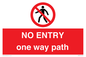 PA6229: NO ENTRY one way path