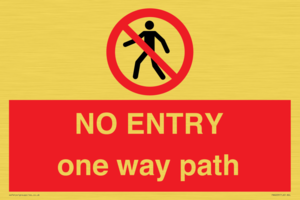 PA6229: NO ENTRY one way path
