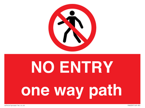 PA6229: NO ENTRY one way path