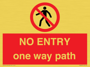 PA6229: NO ENTRY one way path