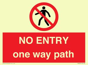 PA6229: NO ENTRY one way path