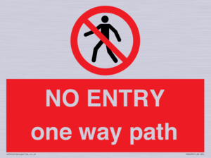 PA6229: NO ENTRY one way path