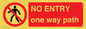 PA6229: NO ENTRY one way path
