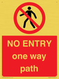 PA6229: NO ENTRY one way path