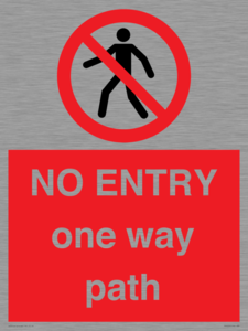 PA6229: NO ENTRY one way path