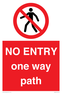 PA6229: NO ENTRY one way path