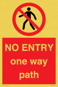 PA6229: NO ENTRY one way path