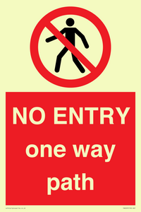PA6229: NO ENTRY one way path