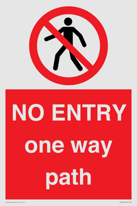 PA6229: NO ENTRY one way path
