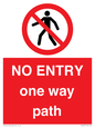 PA6229: NO ENTRY one way path